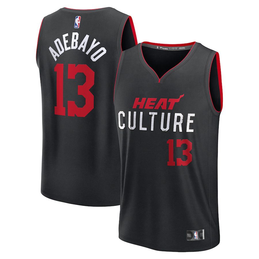 Men Miami Heat #13 Bam Adebayo Fanatics Branded Black City Edition 2023-24 Fast Break NBA Jersey->miami heat->NBA Jersey